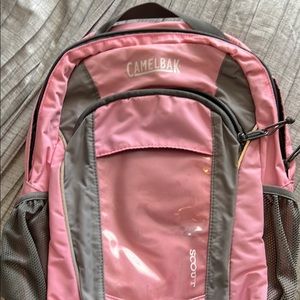 Pink camelback backpack